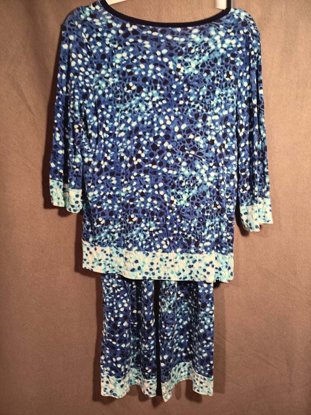 Simply Vera Vera Wang Capri Pajama Set Women’s Small Blue Floral Loungewear
